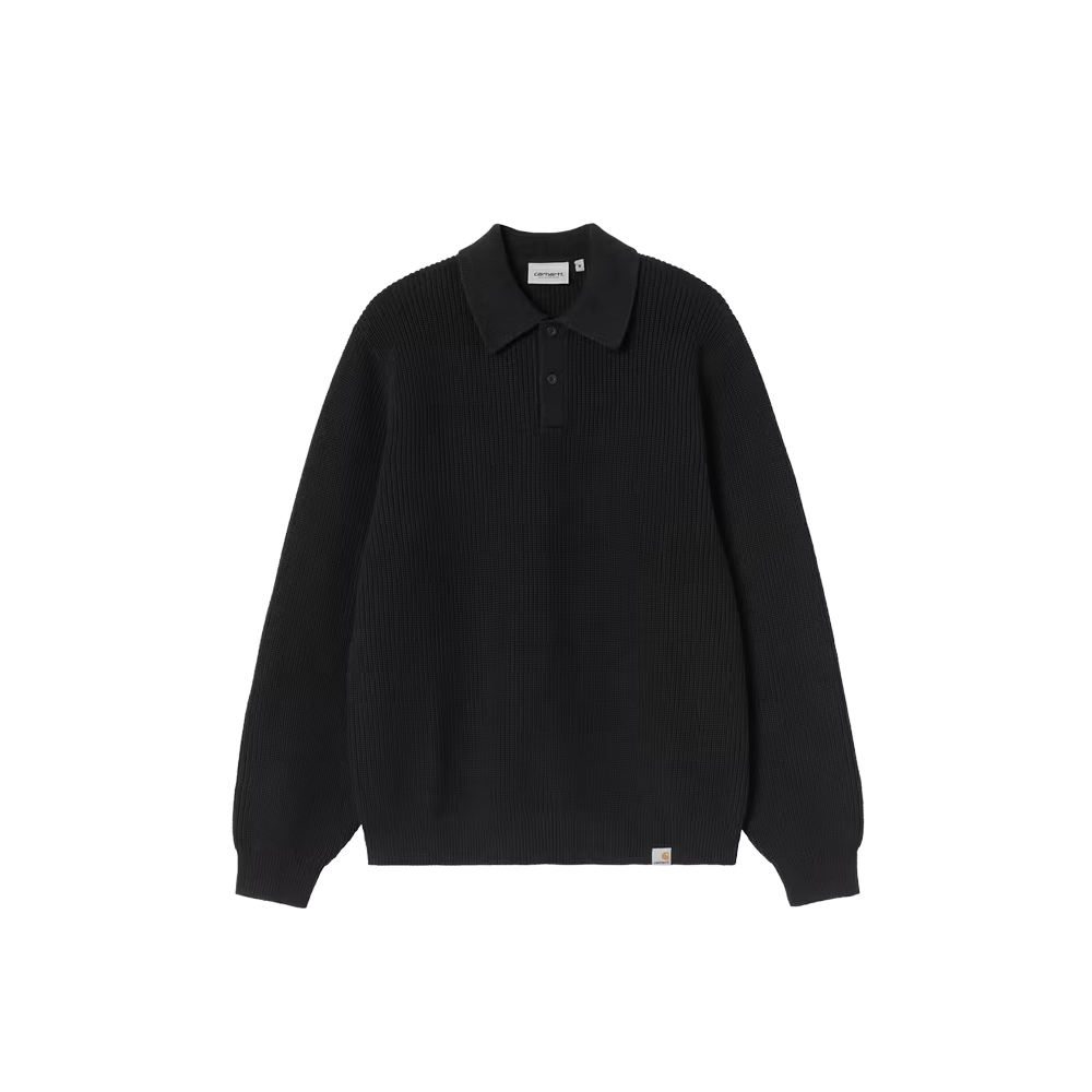 Carhartt WIP L/S Miles Polo - Black