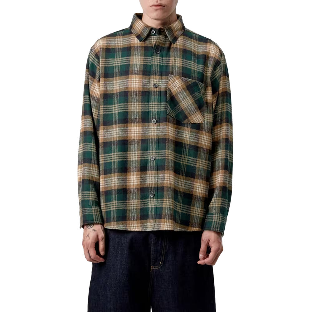 Carhartt WIP L/S Dern Shirt - Dern Check, Hamilton Brown