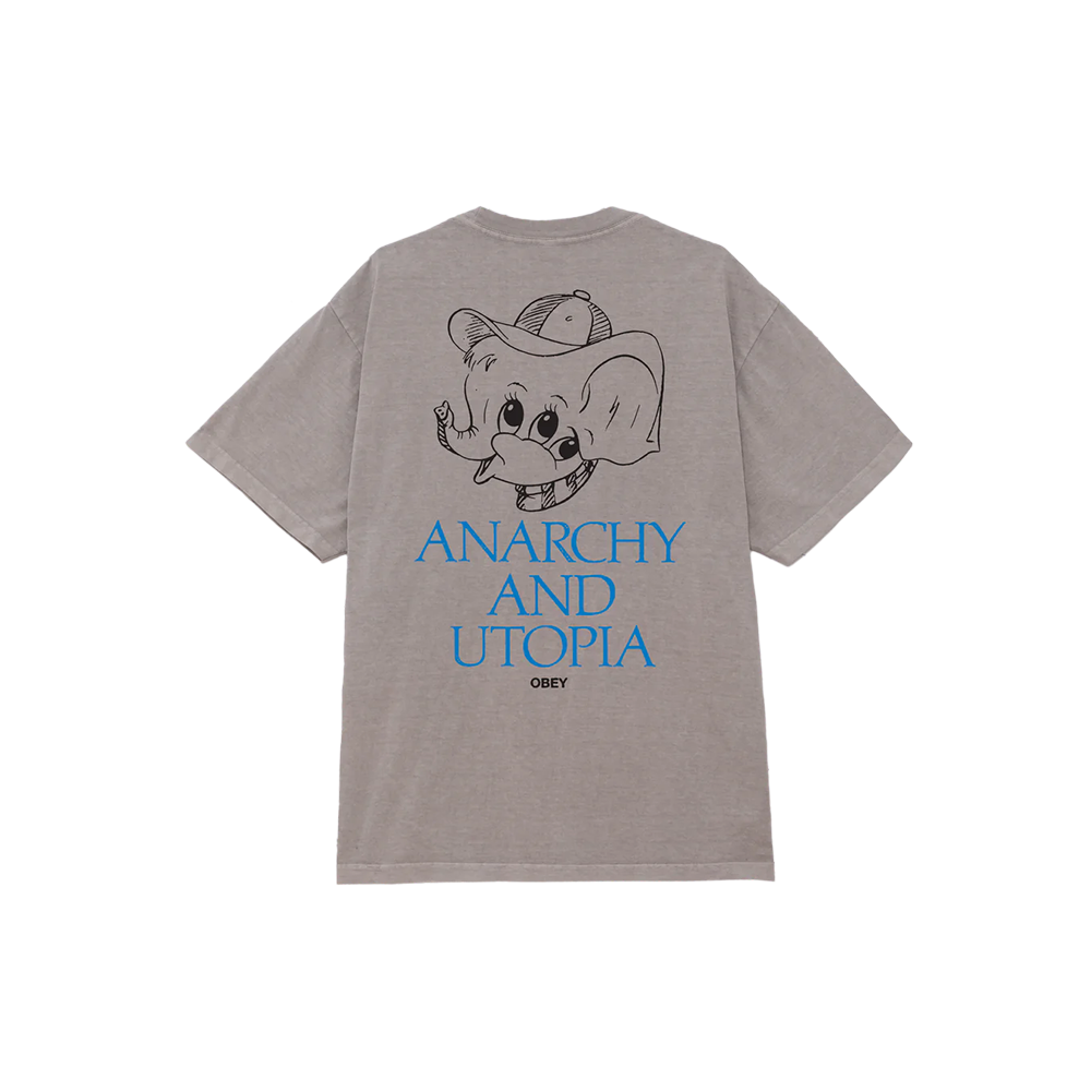 Obey Anarchy & Utopia Tee - Pigment Silver Grey