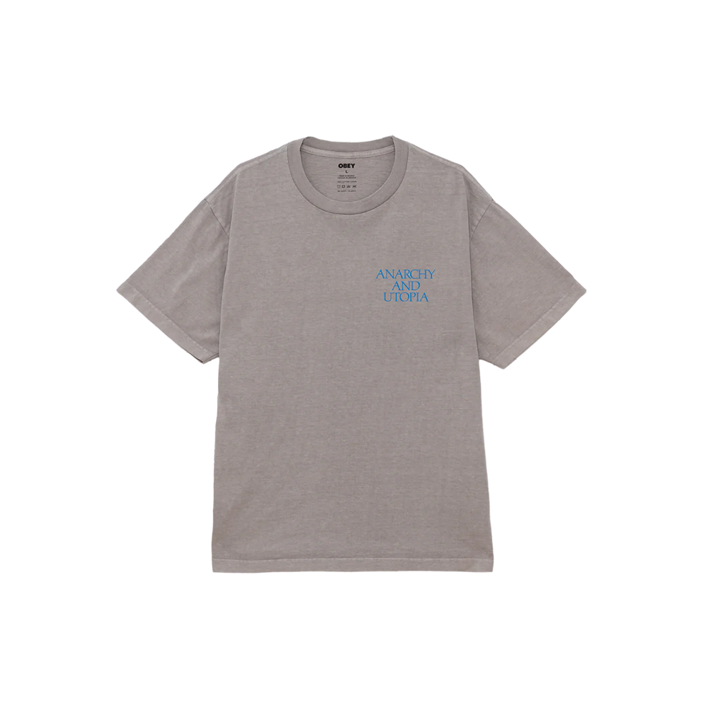 Obey Anarchy & Utopia Tee - Pigment Silver Grey