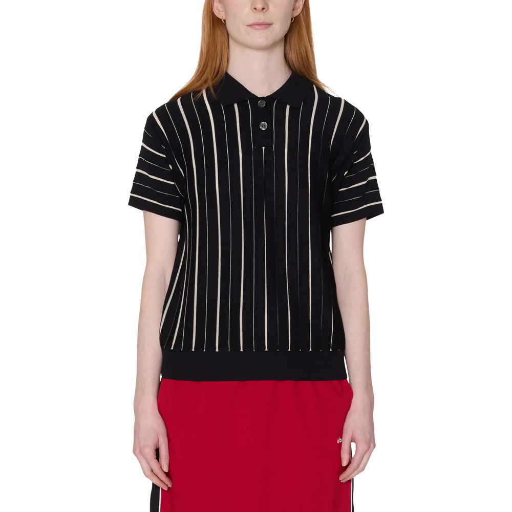 Obey Arlo stripe polo sweater - Black