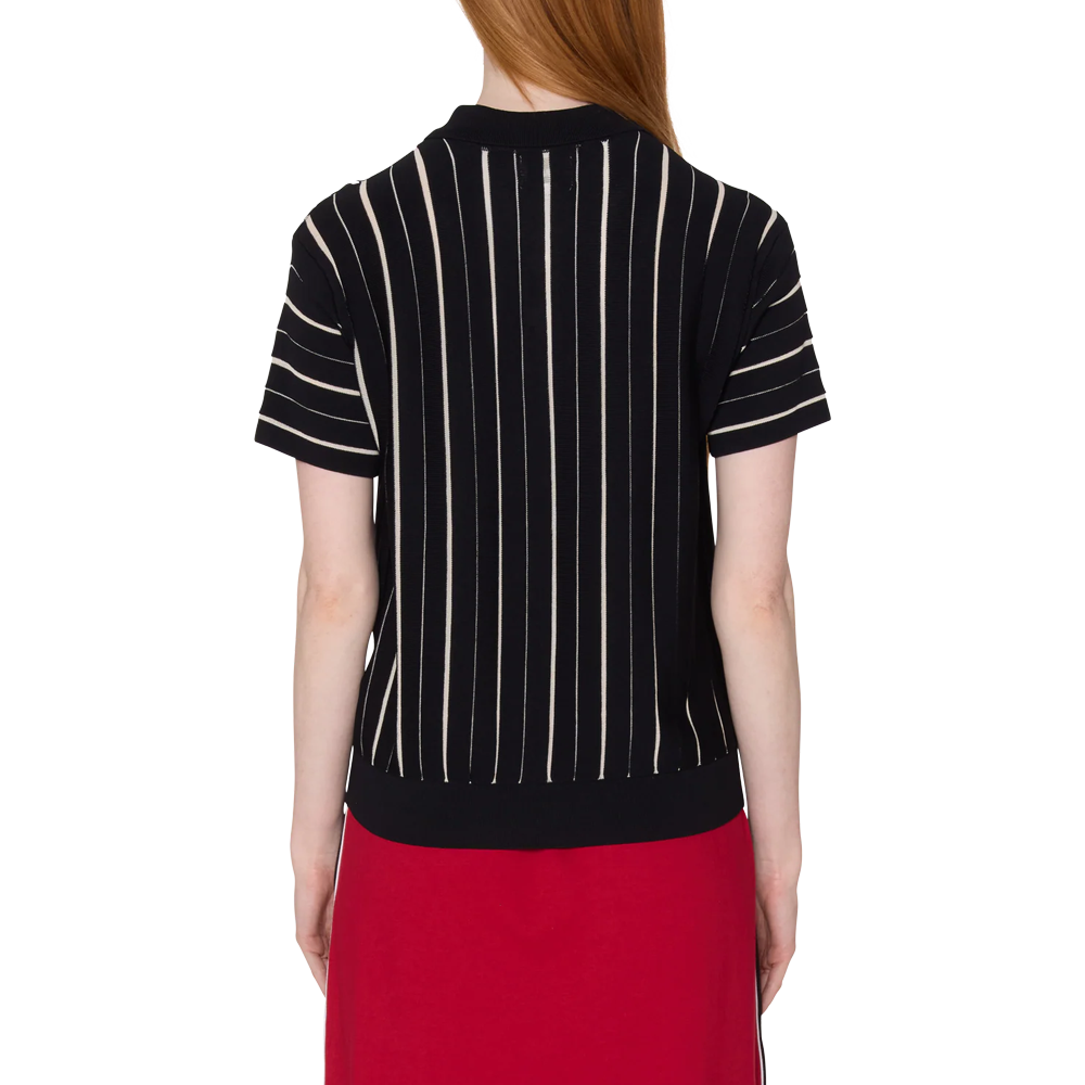 Obey Arlo stripe polo sweater - Black