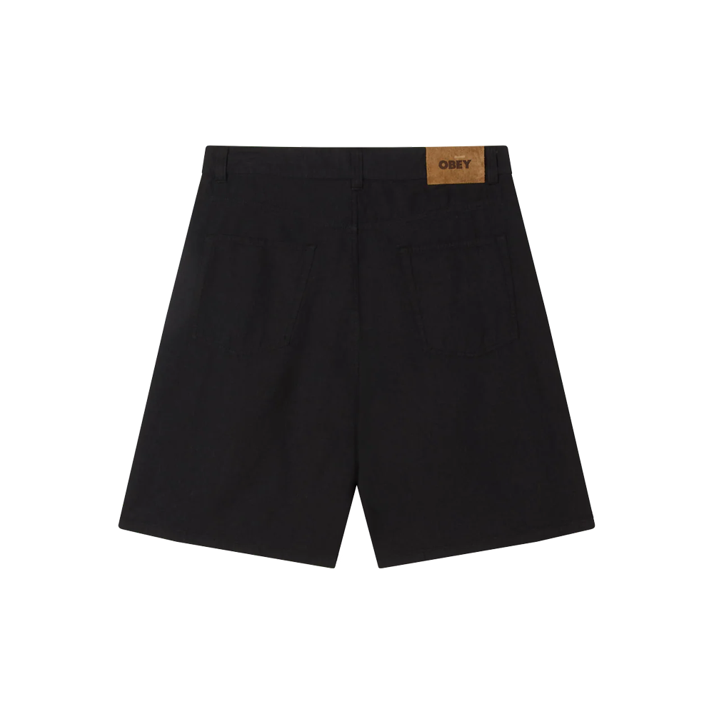 Obey Baggy linen devin short - Black