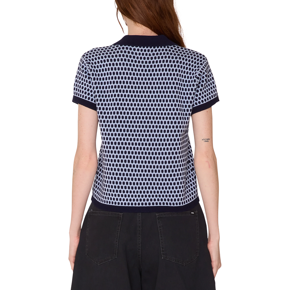 Obey Olga Polo Sweater - Evening Blue multi