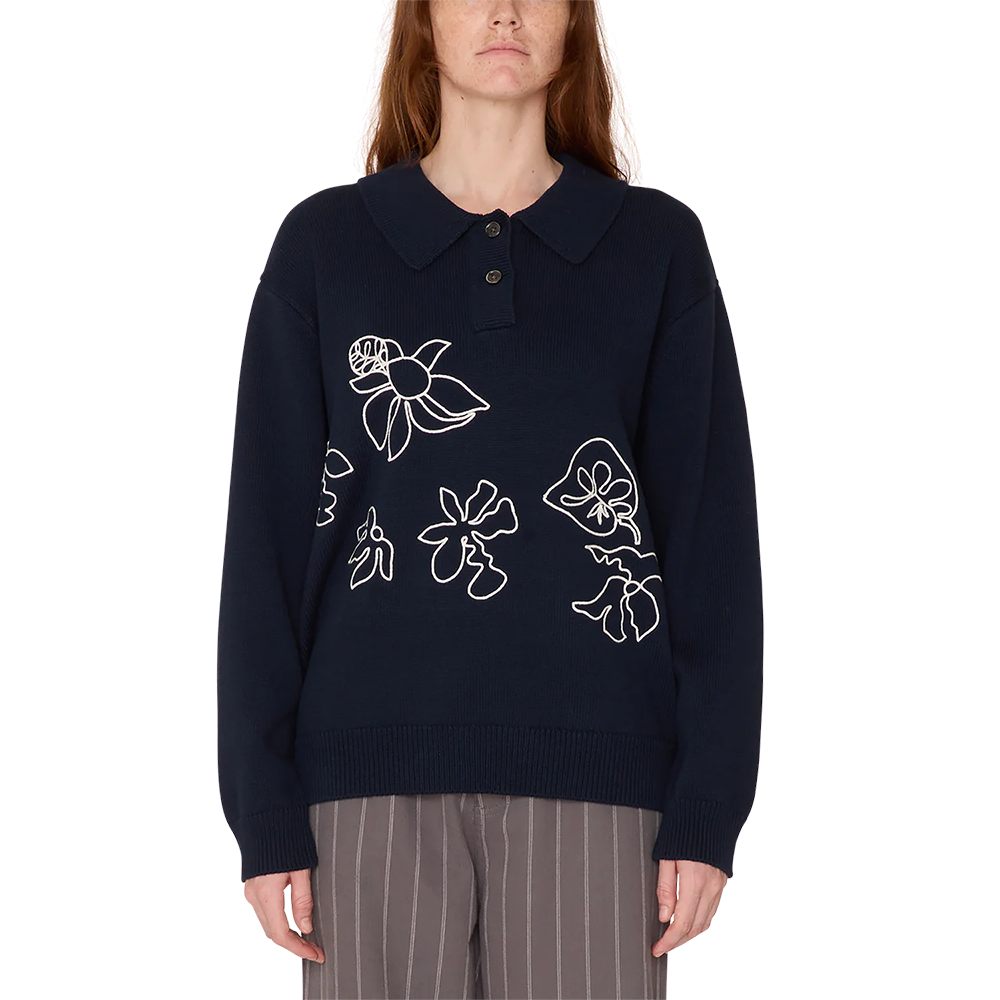 Obey Bloom Polo Sweater - Navy