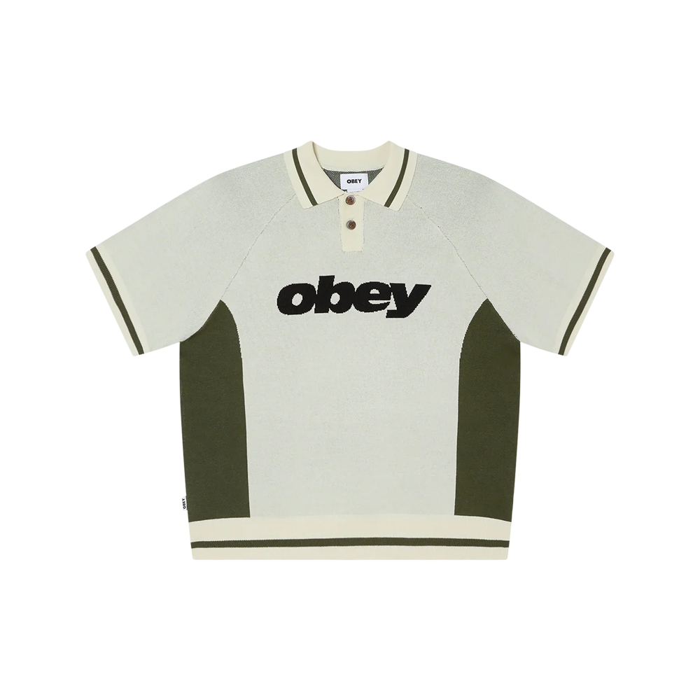 Obey Sport polo sweater - Unbleached multi