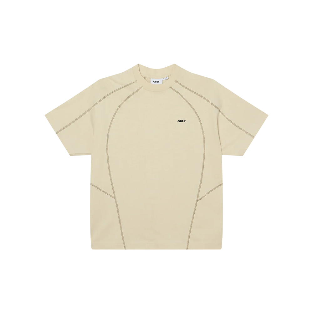 Obey Contrast stitch tee - Silver Birch