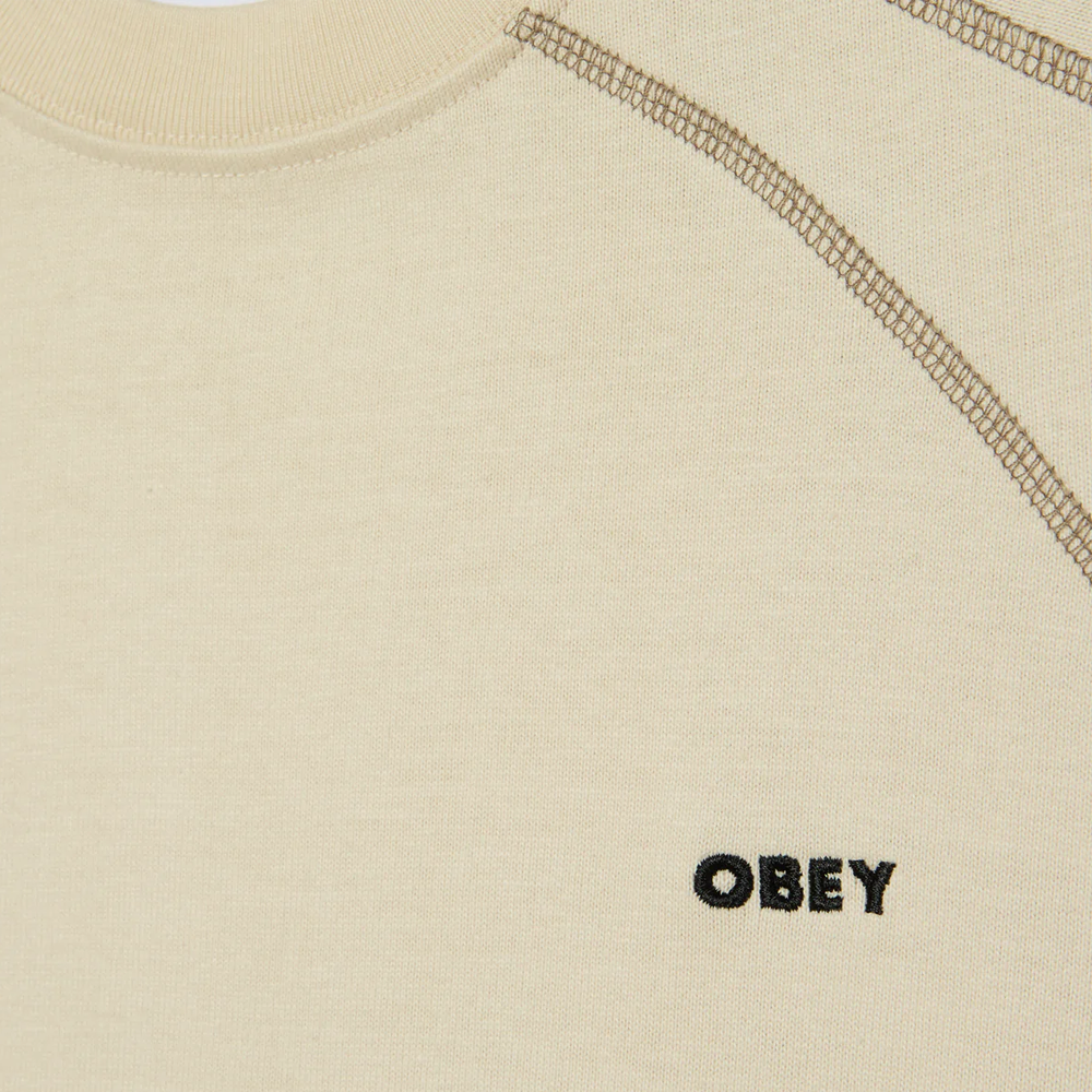 Obey Contrast stitch tee - Silver Birch