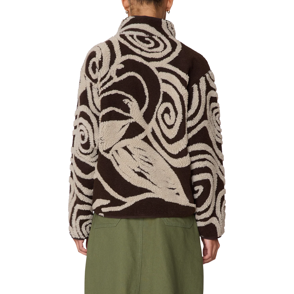 Obey Swirl Jacquard Jacket - Brown multi