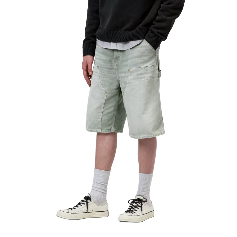 Carhartt WIP OG Double Knee Short - Shady Green, Destroy wash