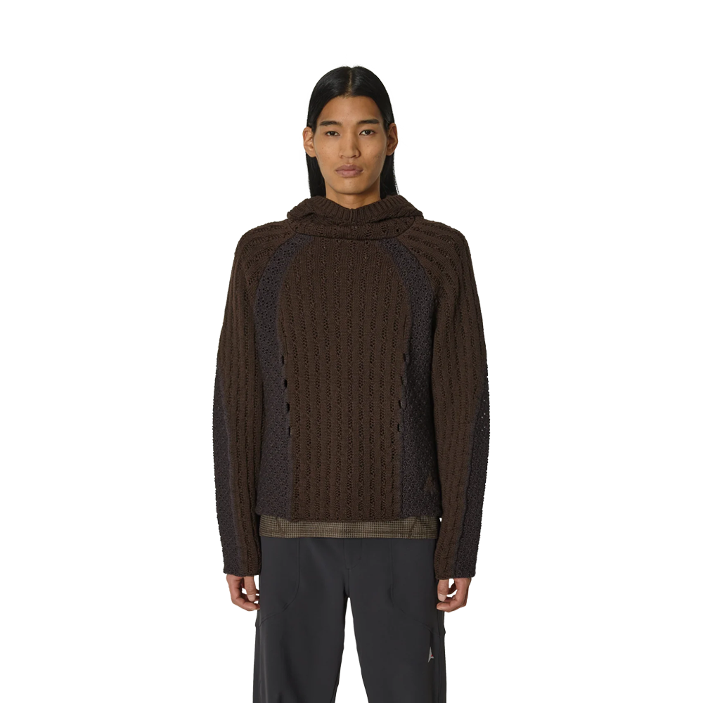 Roa Flower Stitch Hoodie - Brown