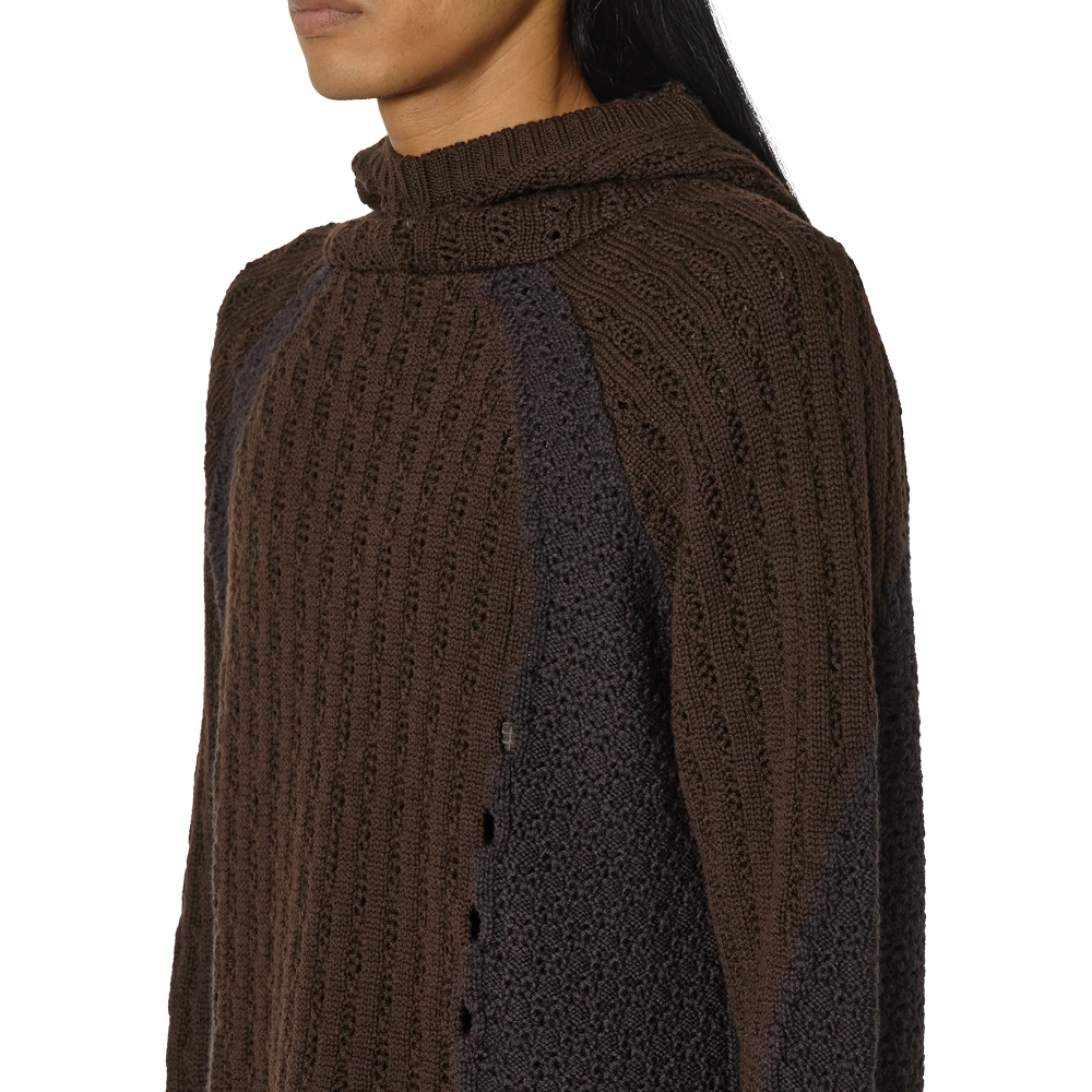 Roa Flower Stitch Hoodie - Brown