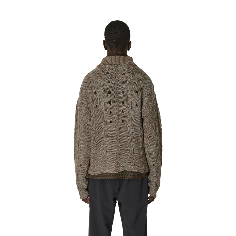 Roa Polo Cable Knit - Grey