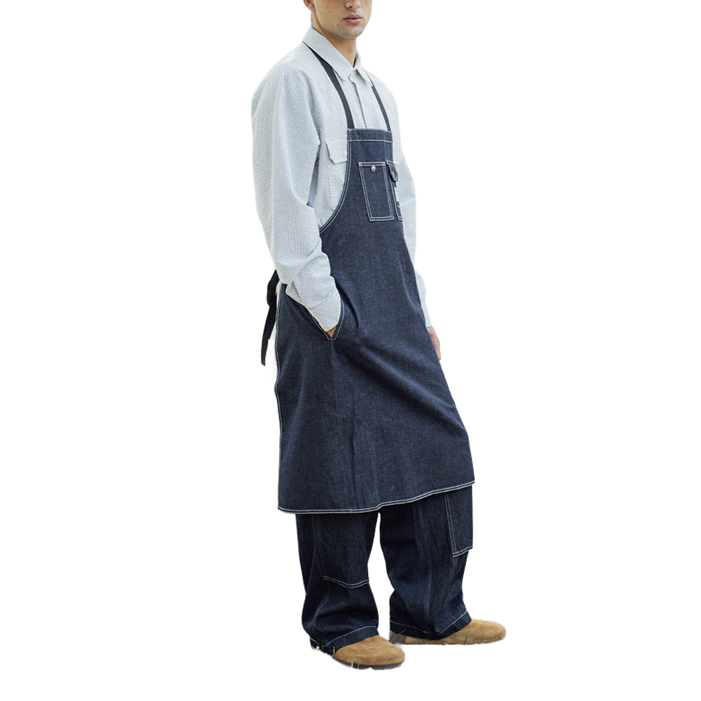 Roy Roger's Workwear x Engineered garment denim Apron - Indigo Rinse wash
