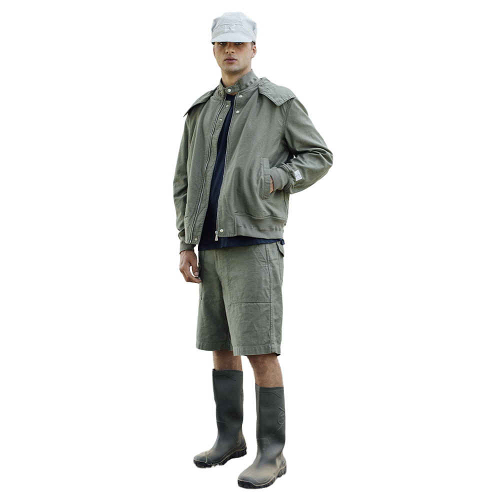 Roy Rogers Workwear x Engenireed Garments Bomber satin - Washed Army