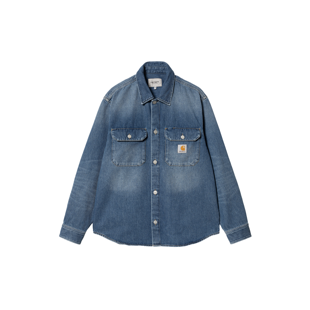 Carhartt WIP Harvey Shirt Jac - Blue (Dark Used wash)