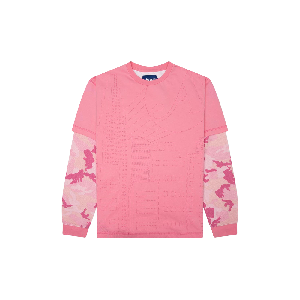 Awake skyline waffle Ls shirt - Pink