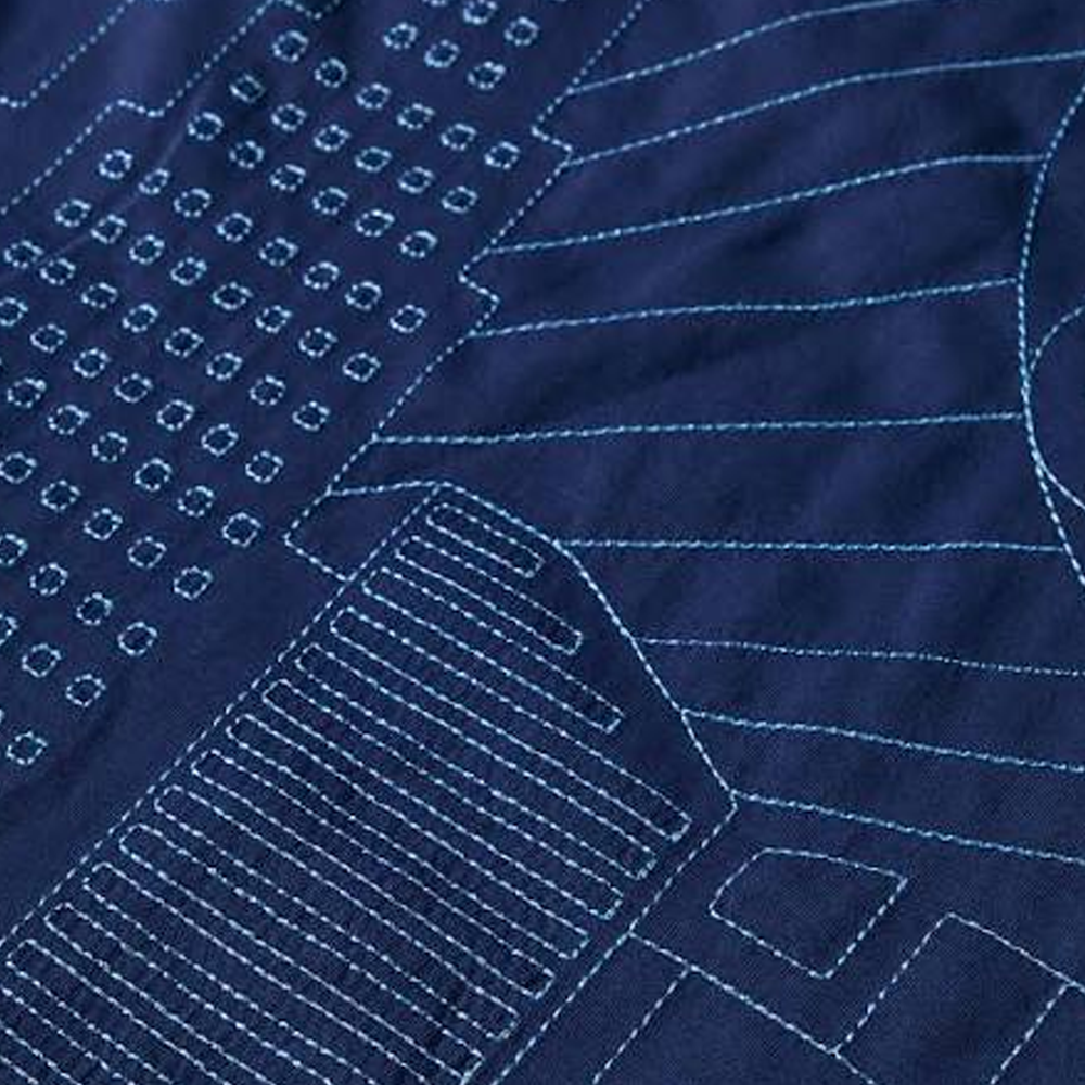 Awake skyline waffle Ls shirt - Navy