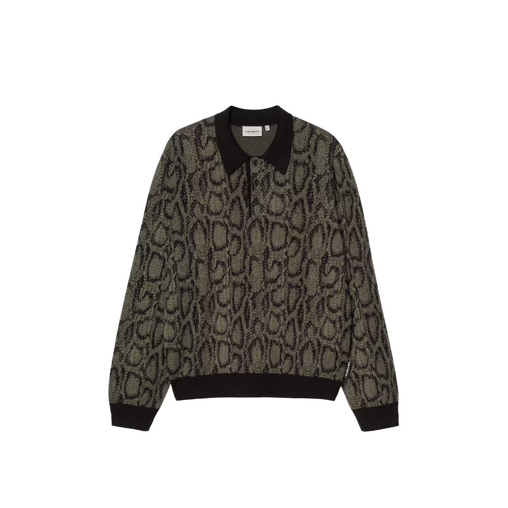 Carhartt WIP L/s Snake Polo Camo - Leaf