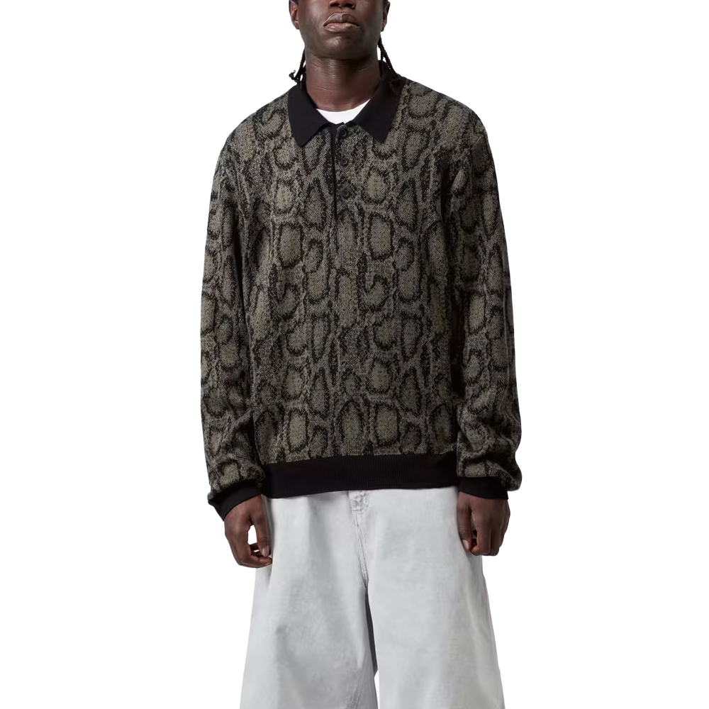 Carhartt WIP L/s Snake Polo Camo - Leaf