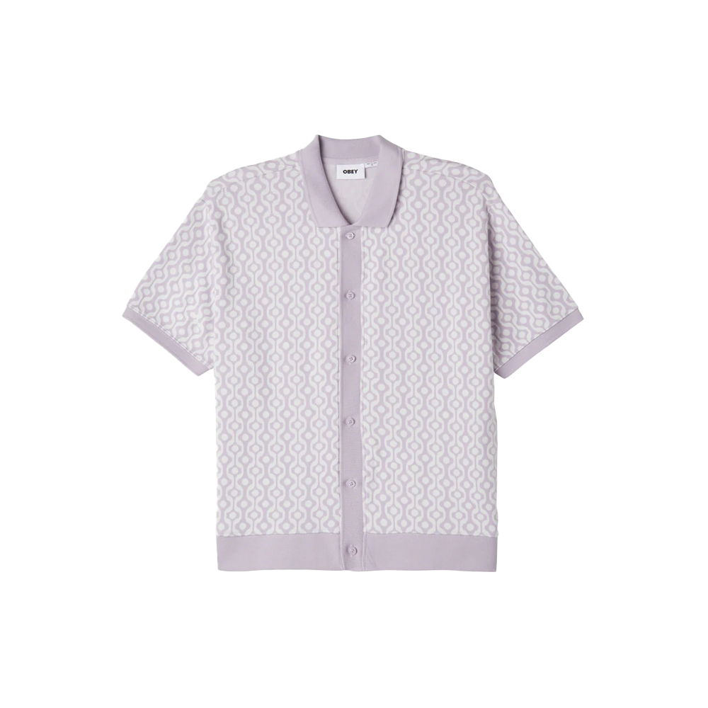 Obey Testament Button Front Polo - Orchid Petal