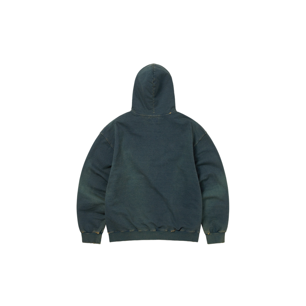 This Is Never That Damaged Zip Up Hoodie - Indigo Blue