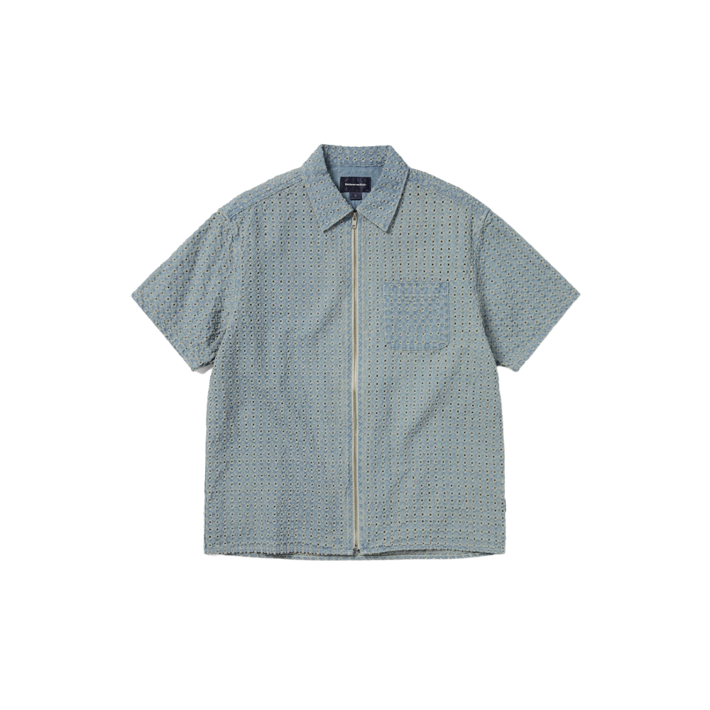This is never that Damaged Denim S/S Shirt - Washed Blue