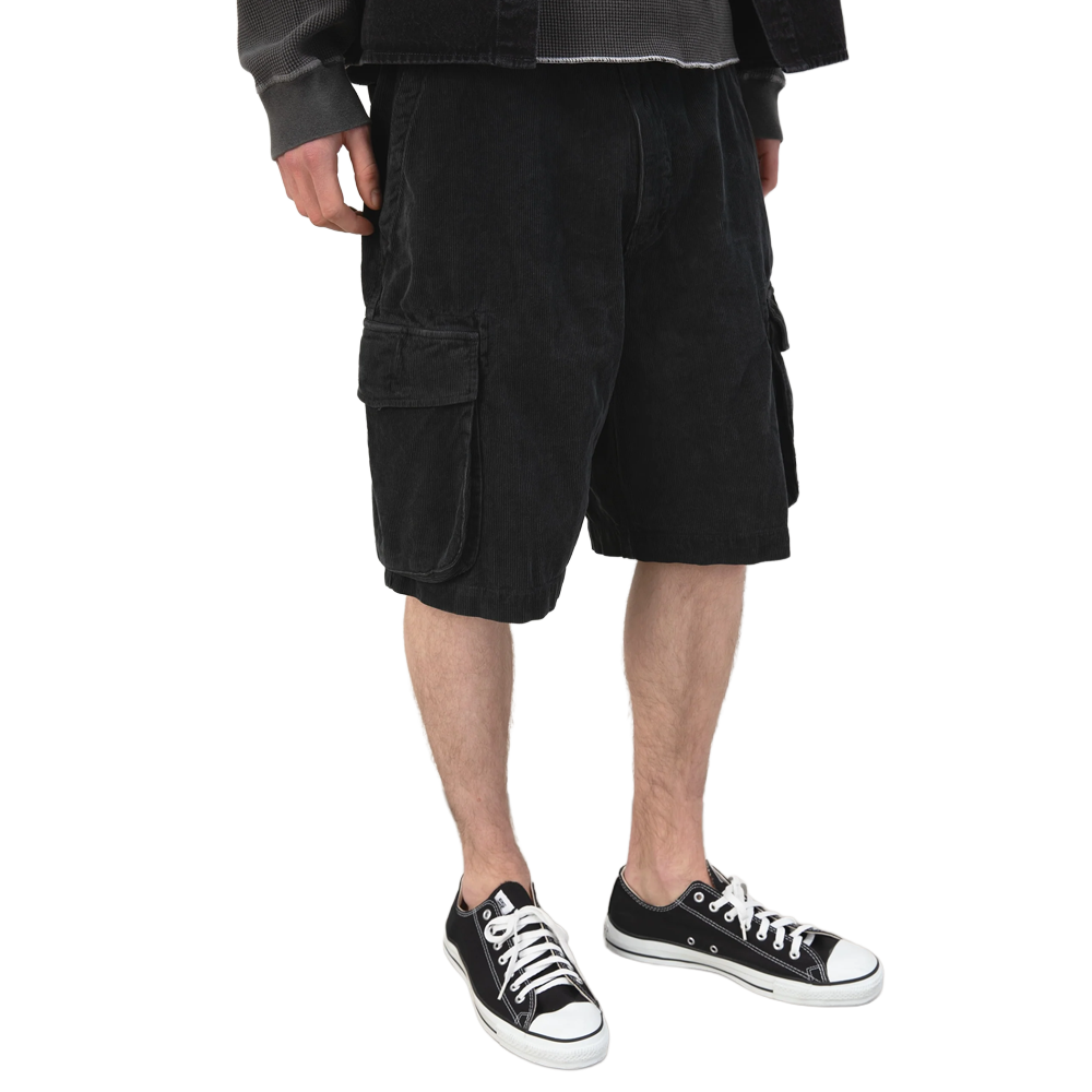 This Is Never That Overdyed Corduroy Cargo Short - Washed Black