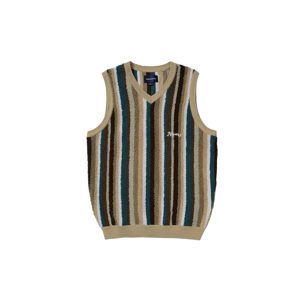 ThisIsNeverThat Striped Knit Vest - Beige