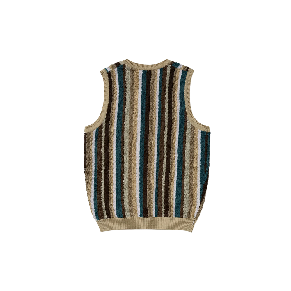 ThisIsNeverThat Striped Knit Vest - Beige