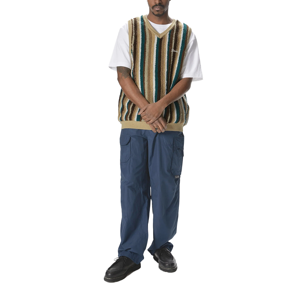 This Is Never That Striped Knit Vest - Beige