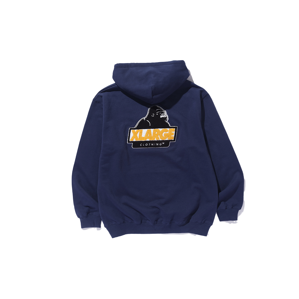 XLarge Chenille Slanted OG pullover Hoodie - Navy
