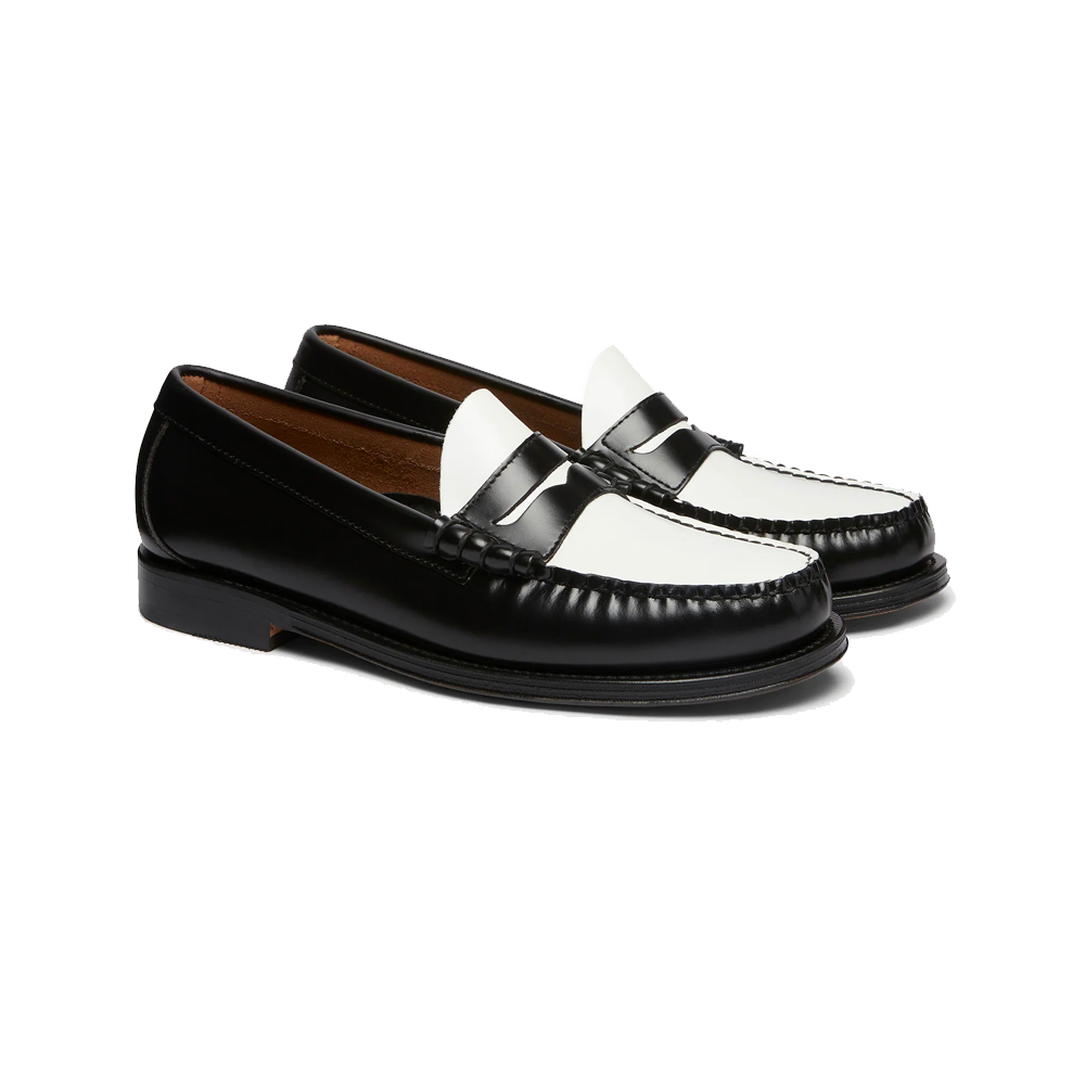 GH Bass Weejuns Larson Penny Loafers - Black/White
