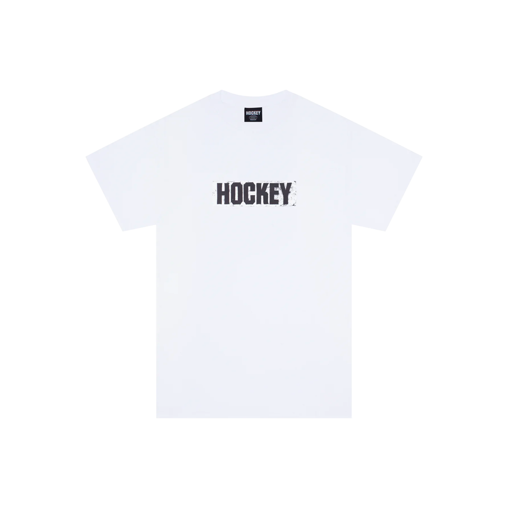 Hockey Sticker Logo Tee - White