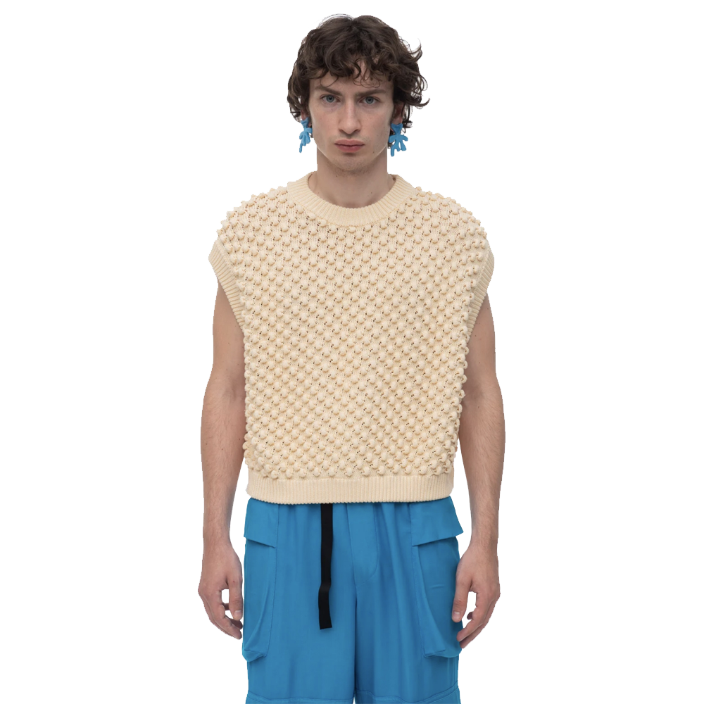 Bonsai 3D Knit Vest - Ivory