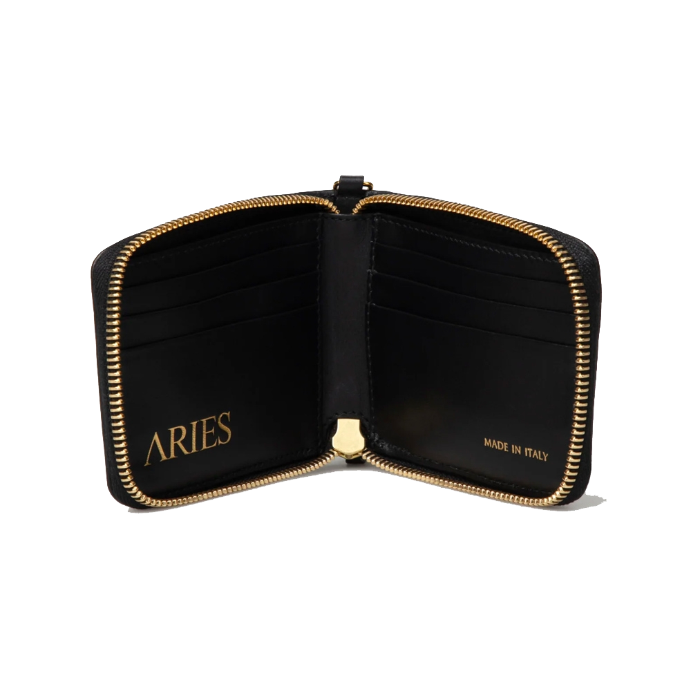 Aries Bobby Leather Wallet - Black